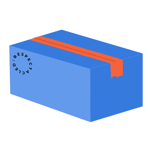 Bespectacled parcel. Free UK shipping icon