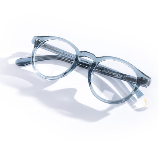 Blue bio acetate glasses.