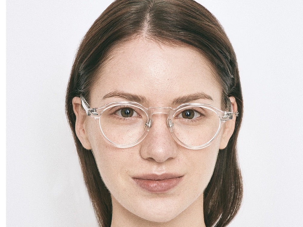 Person wearing NYBK Jenny L69 Clear Glasses